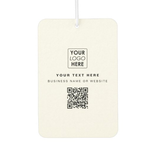 QR Code Business Logo Modern Zakelijk Wit Luchtverfrisser (Voorkant)