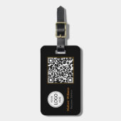 QR Code Business Logo, modern | Zwart Bagagelabel (Voorkant verticaal)