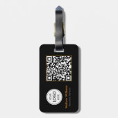 QR Code Business Logo, modern | Zwart Bagagelabel (Achterkant verticaal)