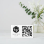 QR Code Business Logo | Moderne beroepsbeoefenaren Visitekaartje (Staand voorkant)