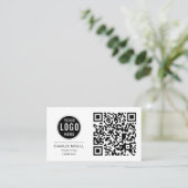 QR Code Business Logo | Moderne beroepsbeoefenaren Visitekaartje (Staand voorkant)