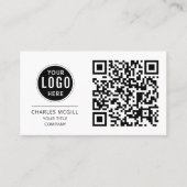 QR Code Business Logo | Moderne beroepsbeoefenaren Visitekaartje (Voorkant)
