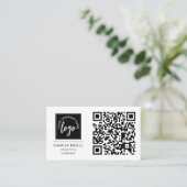 QR Code Business Logo | Moderne beroepsbeoefenaren Visitekaartje (Staand voorkant)