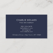 QR Code Business Logo | Moderne marineberoepen Visitekaartje (Achterkant)