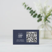 QR Code Business Logo | Moderne marineberoepen Visitekaartje (Staand voorkant)