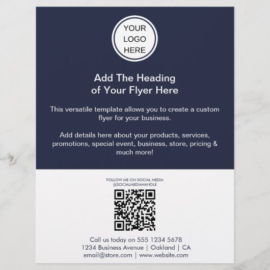 QR Code & Business Logo Moderne Marketing Flyer (Voorkant)