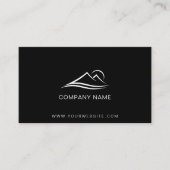 QR Code Business Logo Moderne Professional Black Visitekaartje (Voorkant)