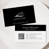 QR Code Business Logo Moderne Professional Black Visitekaartje