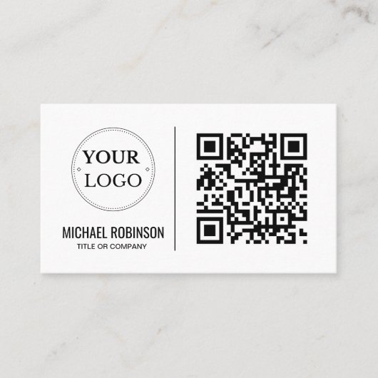 QR Code Business Logo Moderne Professional Visitekaartje (Voorkant)