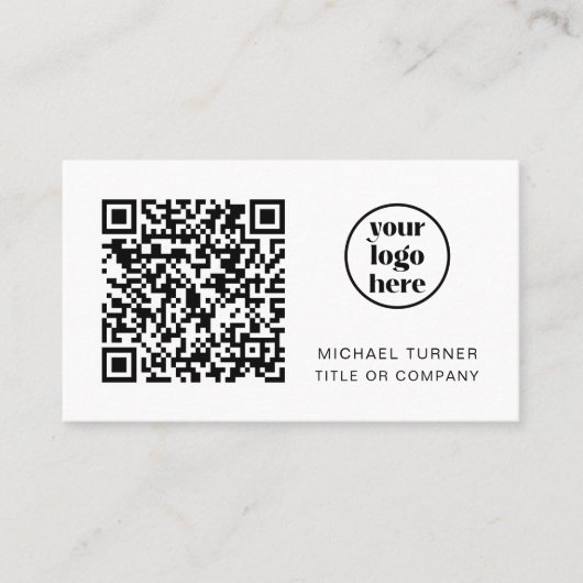 QR Code Business Logo Moderne Professional Visitekaartje (Voorkant)