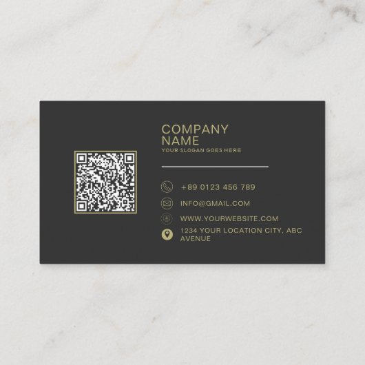 QR Code Business Logo Moderne Professional Visitekaartje (Achterkant)