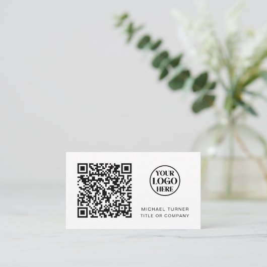 QR Code Business Logo Moderne Professional Visitekaartje (Staand voorkant)