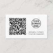 QR Code Business Logo Moderne Professional Visitekaartje (Voorkant)