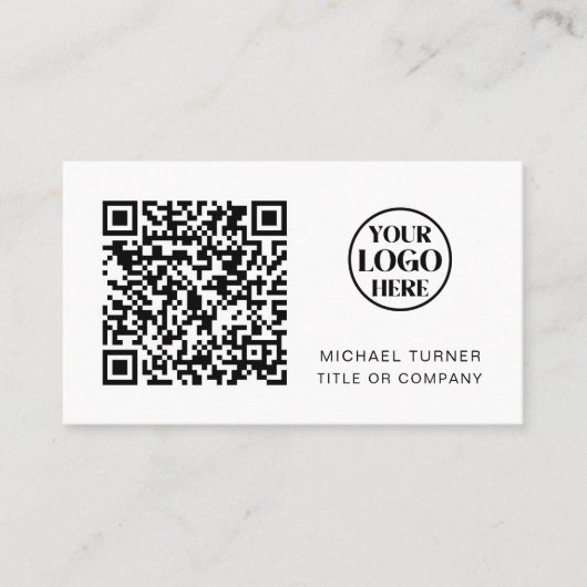 QR Code Business Logo Moderne Professional Visitekaartje (Voorkant)