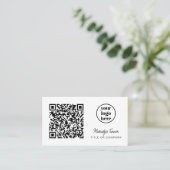 QR Code Business Logo Moderne Professional Visitekaartje (Staand voorkant)