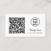 QR Code Business Logo Moderne Professional Visitekaartje (Voorkant)