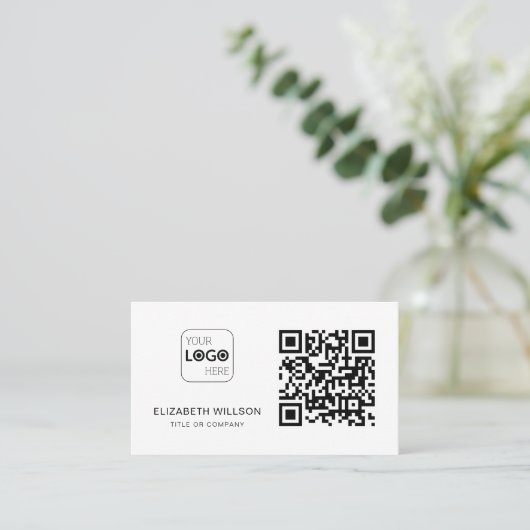 QR Code Business Logo Moderne Professional Visitekaartje (Staand voorkant)
