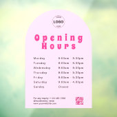 QR Code Business Logo Openingstijden Uren Venster Raamsticker (Vel 3)