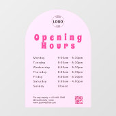 QR Code Business Logo Openingstijden Uren Venster Raamsticker (Vel)