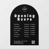 QR Code Business Logo Openingstijden Uren Venster Raamsticker (Vel)