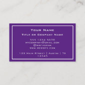 QR Code Business Logo Paars minimalist Visitekaartje (Achterkant)