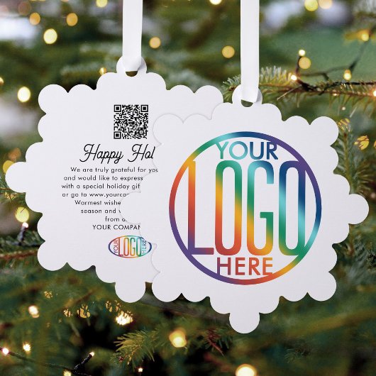 QR Code Business Logo Prettige feestdagen Ornament Kaart