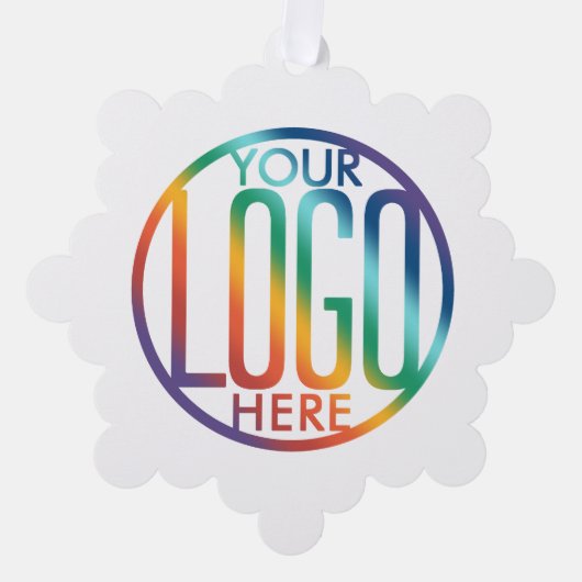 QR Code Business Logo Prettige feestdagen Ornament Kaart (Voorkant)