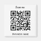 QR-code Business Logo Professional - Aangepast zwa Magneet (Voorkant)