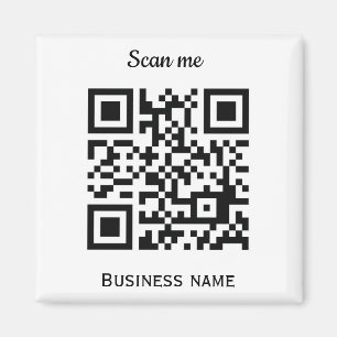 QR-code Business Logo Professional - Aangepast zwa Magneet