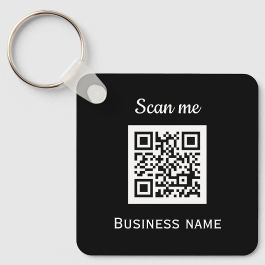 QR-code Business Logo Professional - Aangepast zwa Sleutelhanger (Voorkant)