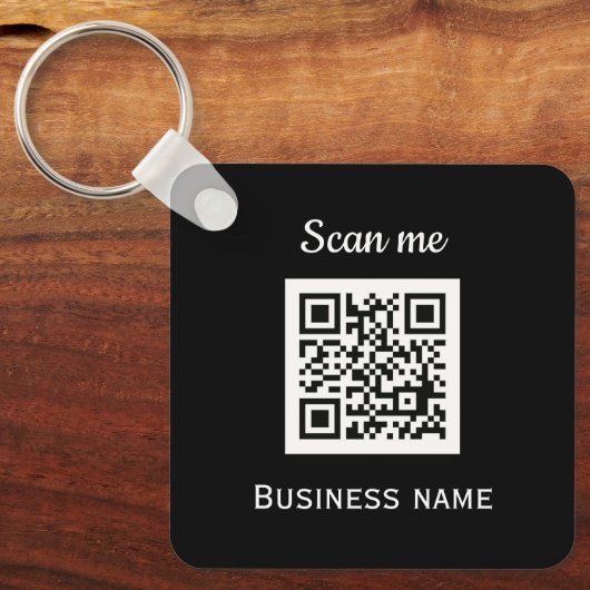 QR-code Business Logo Professional - Aangepast zwa Sleutelhanger (Voorkant)