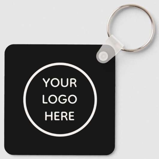 QR-code Business Logo Professional - Aangepast zwa Sleutelhanger (Achterkant)