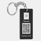 QR-code Business Logo Professional - Aangepast zwa Sleutelhanger (Voorkant Links)