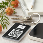 QR-code Business Logo Professional - Aangepast zwa Sleutelhanger (Voorkant Rechts)