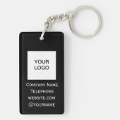 QR-code Business Logo Professional - Aangepast zwa Sleutelhanger (achterkant)