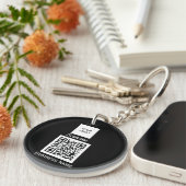 QR Code Business Logo Professional - Aangepast zwa Sleutelhanger (Voorkant Rechts)