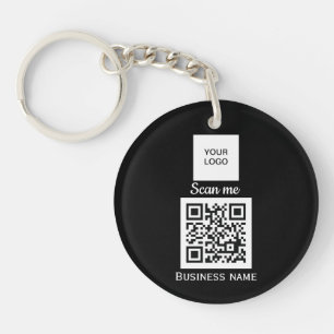 QR Code Business Logo Professional - Aangepast zwa Sleutelhanger