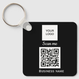 QR Code Business Logo Professional - Aangepast zwa Sleutelhanger