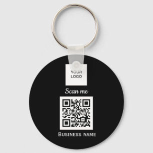 QR-code Business Logo Professional - Aangepast zwa Sleutelhanger