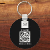 QR-code Business Logo Professional - Aangepast zwa Sleutelhanger (Voorkant)