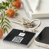 QR-code Business Logo Professional - Aangepast zwa Sleutelhanger (Voorkant Rechts)