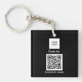 QR-code Business Logo Professional - Aangepast zwa Sleutelhanger (voorkant)