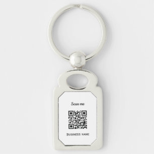 QR-code Business Logo Professional - Aangepast zwa Sleutelhanger