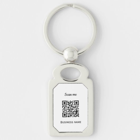 QR-code Business Logo Professional - Aangepast zwa Sleutelhanger (Voorkant)