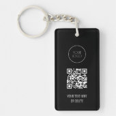 QR Code Business Logo Professional Black en White Sleutelhanger (Voorkant)