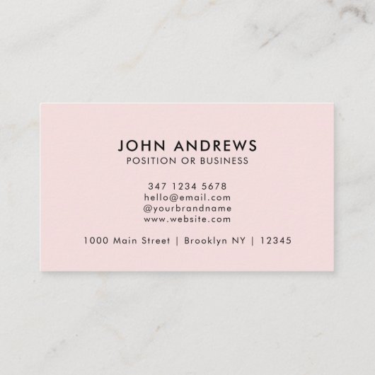 QR Code Business Logo Professional Blush Roze afbe Visitekaartje (Achterkant)