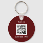 QR Code Business Logo Professional Custom Bourgogn Sleutelhanger (Voorkant)