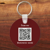 QR Code Business Logo Professional Custom Bourgogn Sleutelhanger (Voorkant)