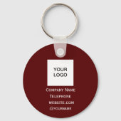 QR Code Business Logo Professional Custom Bourgogn Sleutelhanger (Achterkant)