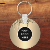 QR Code Business Logo Professional Gold Sleutelhanger (Achterkant)